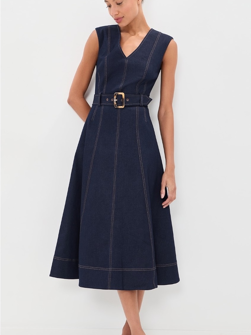 NWOT Veronica Beard Cosette Dress in Midnight Wash, Size US 0/2/4/6/8/10 - Picture 6 of 16